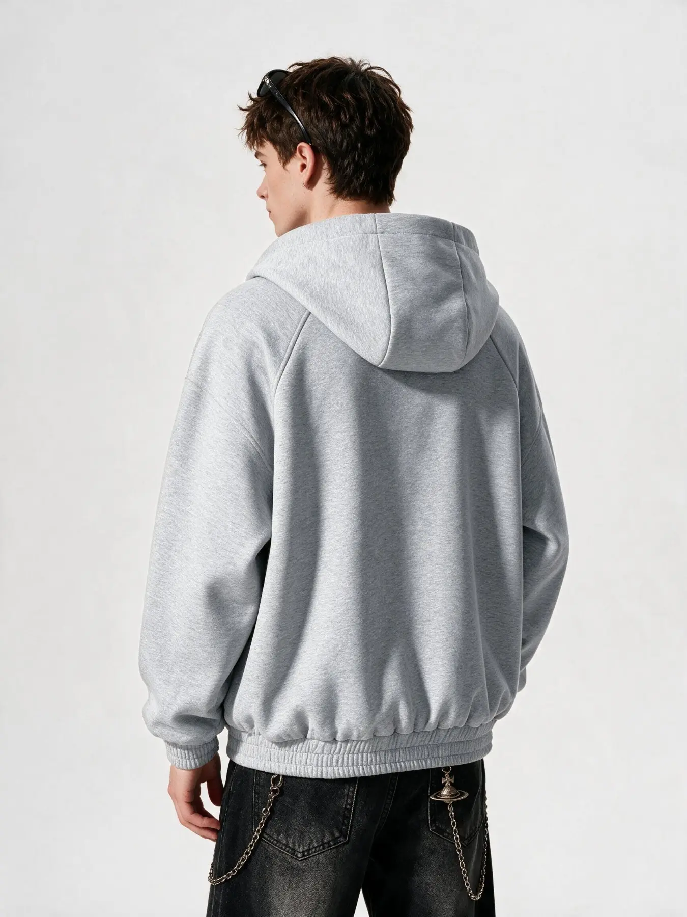 Men's Plain Zipper Jacket, Casual Long Sleeve Hooded Coat with Drawstring, Pocket Design, Lightweight, Fall & Winter Fashion