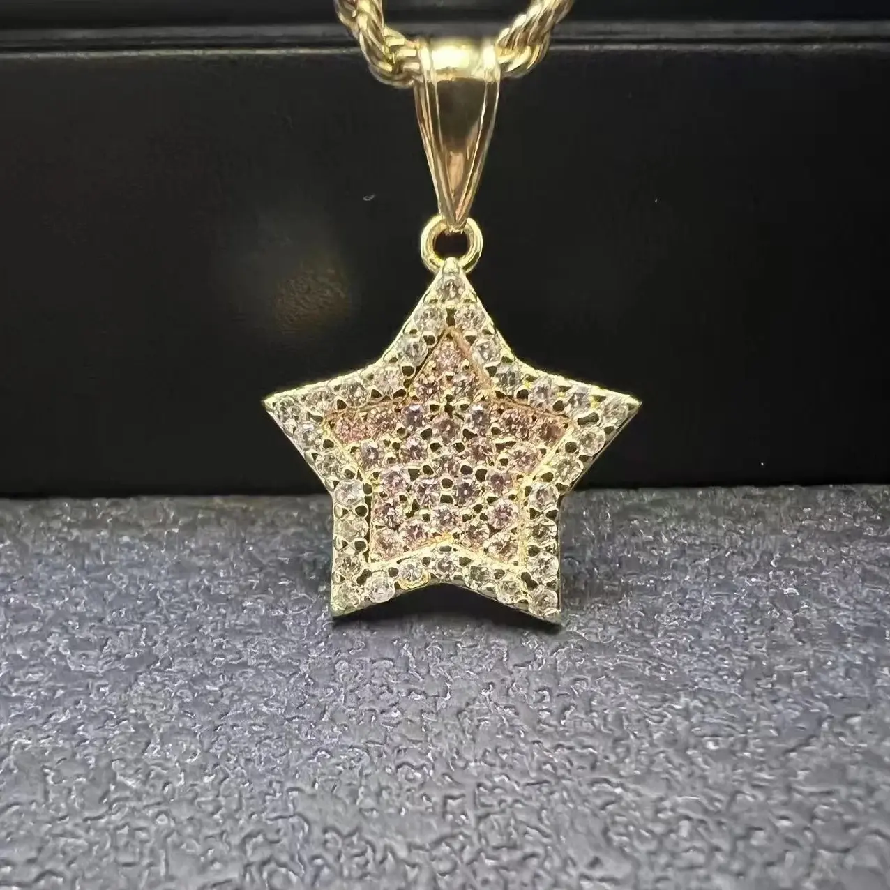 Personalized Handcrafted Stainless Steel Zircon Star Pendant, Unisex Hip Hop Costume Jewelry Necklace, Pendant For Chain