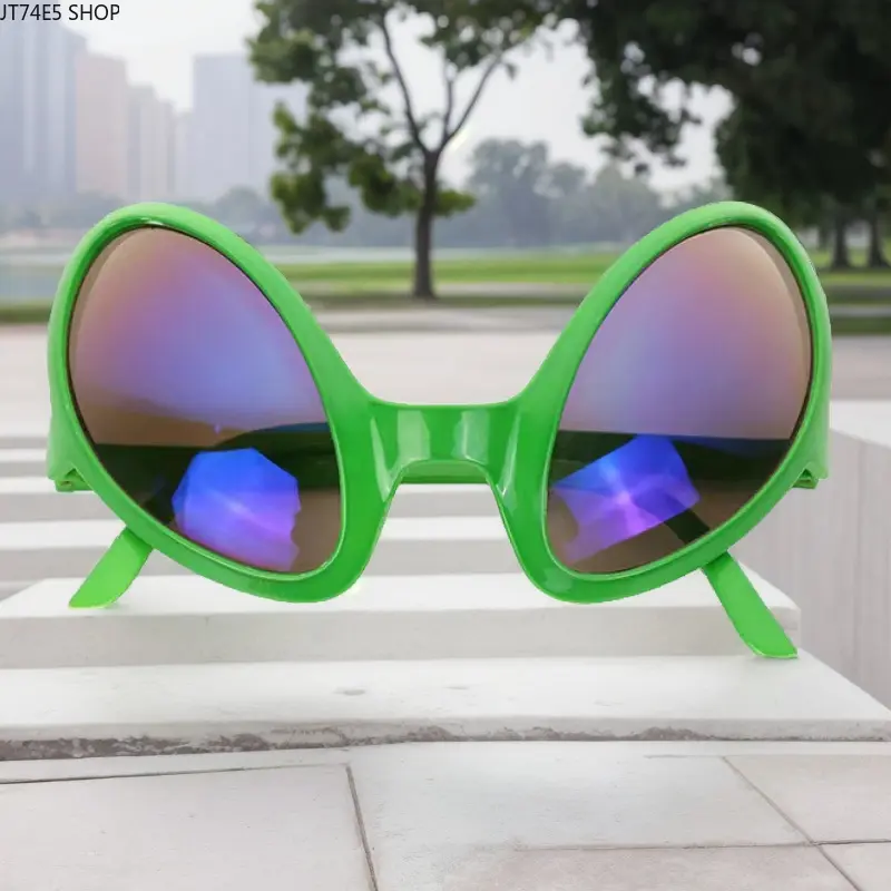 Unisex Funny Mars Alien Novelty Sunglasses for Adults, European & American Sand Sculpture Style UV Protection Shades for Party & Dance Events