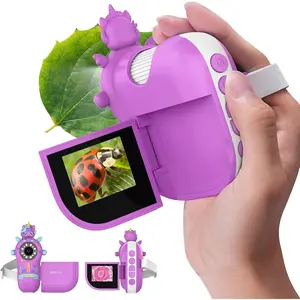 Digital Microscope for Kids Handheld Miniscope 4K 2.0" Screen Rechargeable 1000X Mini Pocket Portable Magnifying Glass Science Learning Toy Gift with Slides Kit for 4-12 Children Students (Violet)