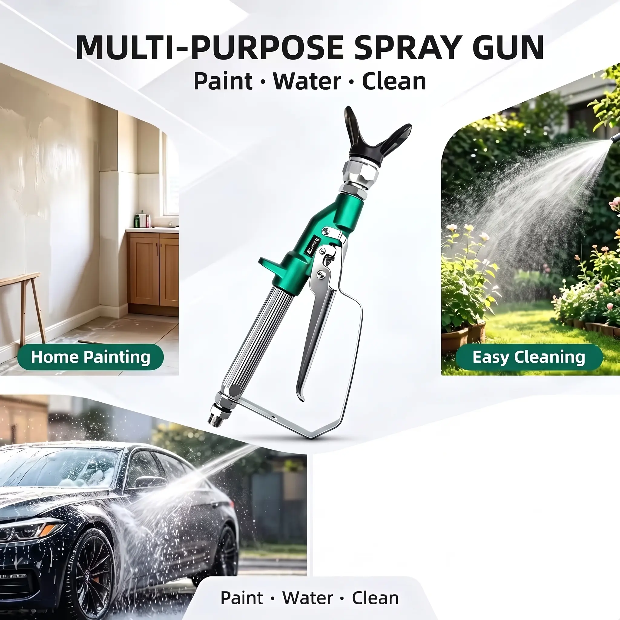 Airless Spray Paint Kit (6 Pieces), Ideal for Garden Decoration and Irrigation, Suitable for Car Washing, Equipped with Rotating Nozzle