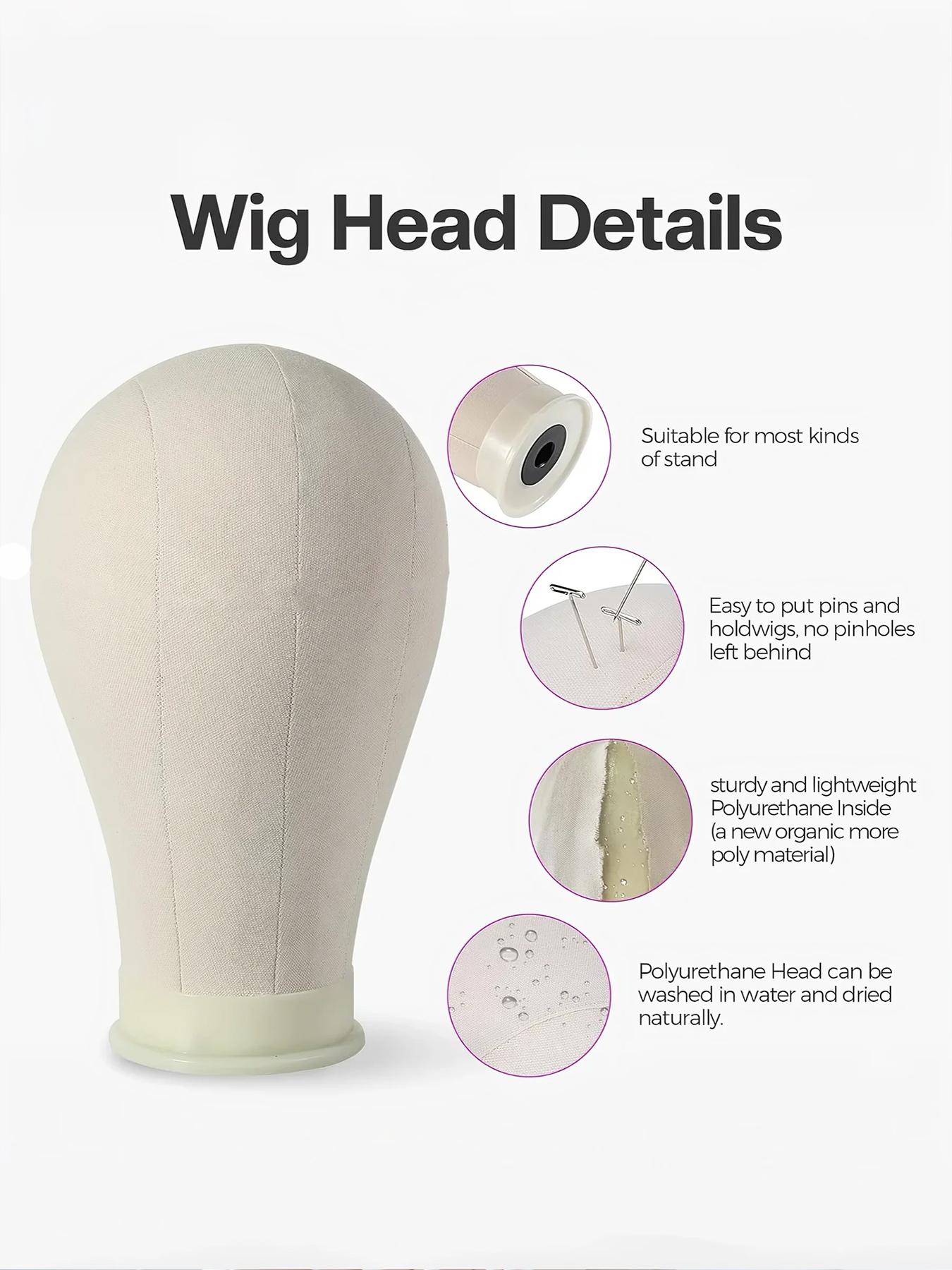 Complete Wig Styling Equipment for Novices: 22-inch Wig Stand + Tripod + T-Pins + Bristle Brush | Halloween Ready Wig Install Kit