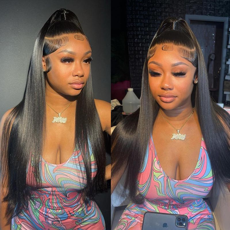 Bling Hair 13x4 13x6 Lace Frontal Bone Straight Wigs Brazilian Human Hair Wigs On Sales Pre Plucked Hd Transparent Human Hair For Woman 4x4 Lace Closure Cheap Wigs 30 28 Inch 180% Density TikTokShopHolidayHaul