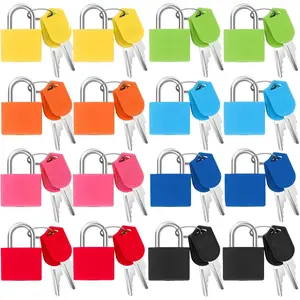 16 PCS Suitcase Locks with Keys,Small Luggage Padlocks Metal Padlock with Key,Multicolor Lock Luggage Locks Mini Keyed Padlock for Backpack Boxes Laptop Bag School Gym Locker,23 mm,8 Colors.