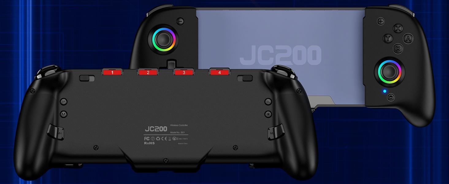 Joypad Controller for Nintendo Switch/OLED, One-Piece Ergonomic Switch Controller With 9 Lights Color, Wireless Switch Remote for Those Who Prefer Handheld Mode,Black