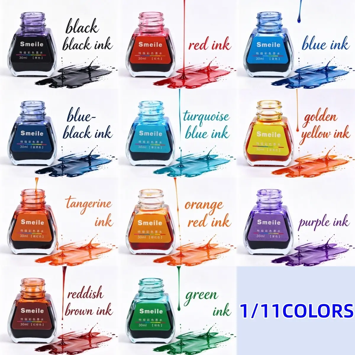 Advanced Non-Carbon Pen Ink, Quick Drying, 30ML Bottle, Bright Color, Ideal for Students, Adults, Teachers, Calligraphy, Art Beginners, Art Supplies
