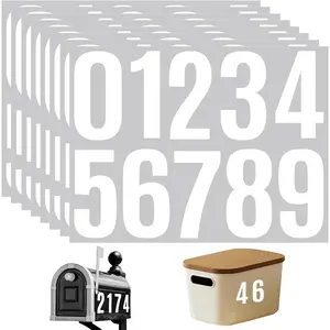 8 Sheets Mailbox Numbers Stickers  Vinyl House Numbers for Outside Large Mailbox stickers Self Adhesive Number  for Signs  Doors Window House Address Number Outdoor (White, 4 Inch)