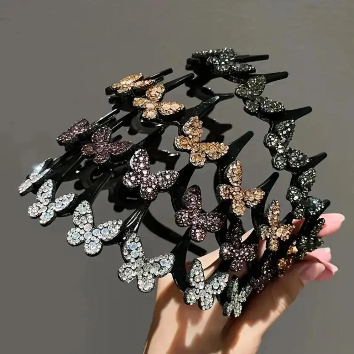 Wavy Crystal Butterfly Headband for Women, Elegant Rhinestone Hair Accessory with Romantic Glam, Lightweight for Wedding, Party & Year Round Wear, Party Wear, Headband Fit, All Seasons, Wavy Shape, Women Girls, Female Hair