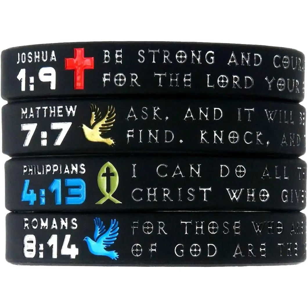 Inkstone Symbols of Faith  Bracelets with Christian Symbols Scripture  Rubber Wristbands