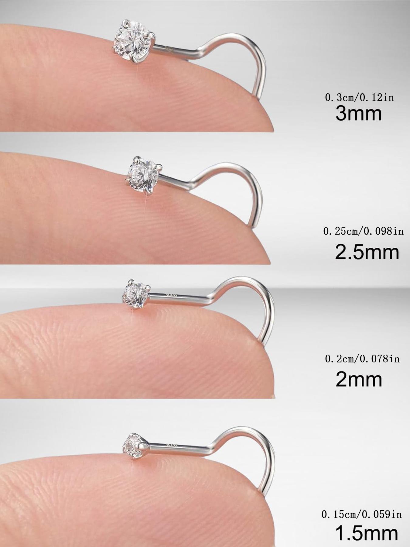 Minimalist Nose Ring, Spiral Nose Ring, Stainless Steel Nose Studs, Hypoallergenic Corkscrew Nose Piercing Stud Jewelry for Women Men, Body Jewelry for Daily