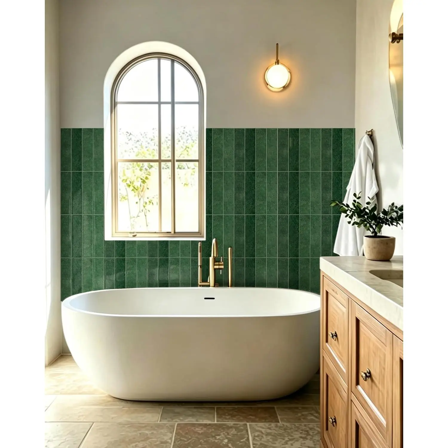 2026  Peel and Stick Backsplash, 10 count 11.8"x11.8", Forest Green |  Adhesive  Wall Tiles for Kitchen, Bathroom, Living Room, Laundry Room, Subway Tiles