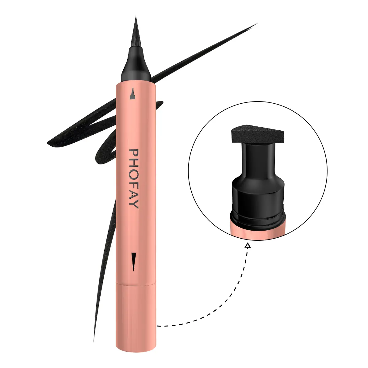 PHOFAY Double Head Stamp Liquid Eyeliner, Long-Lasting Makeup Eyeliner for Precise Eye Makeup Application