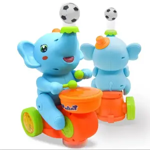 Sensory Electric Elephant Baby Toddler Toy with Blowing Ball,Spinner Drumming, Music, Flashing Lights, Obstacle Avoidance,Random Color Educational Gift