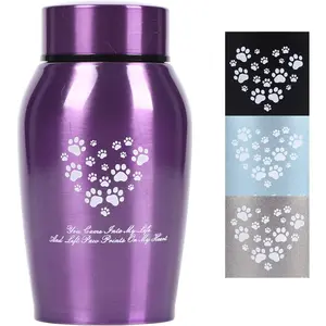 Stainless Steel Pet Urns,Premium Urns for Dog and Cat Ashes,Suitable Size Urns for Pet Ashes (Small, Purple)