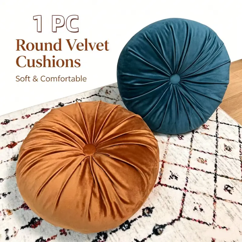Velvet Pumpkin Cushion for Halloween & Christmas, Foldable Waist Pillow Mat, Multifunctional Home Decor for Balcony & Office Use, Multipurpose Cushion, Decorative Cushion