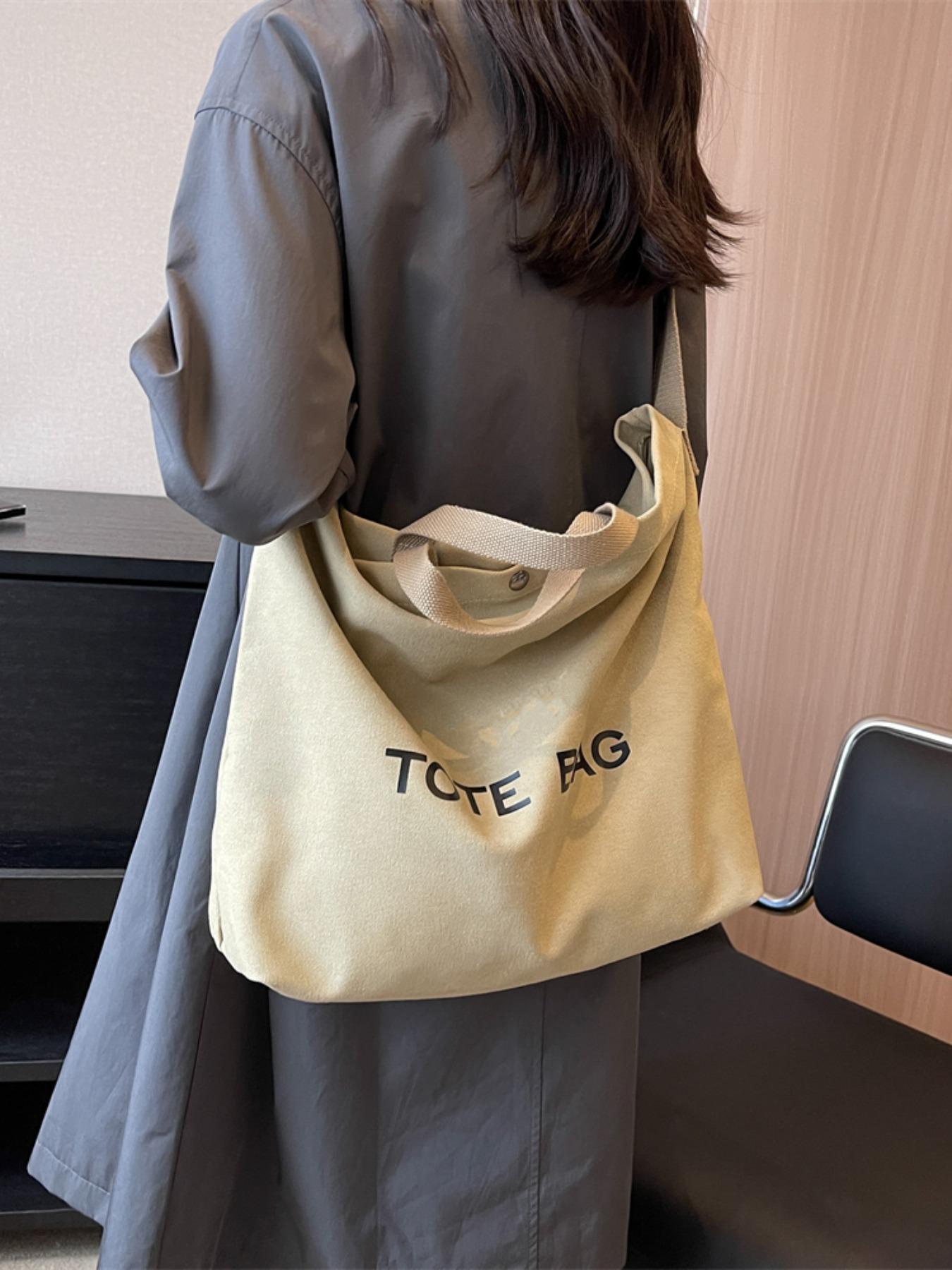 Large Capacity Casual Solid Color Shoulder Bag for Women, Fashionable Tote Bag for Daily Use, Casual Trendy Versatile High-quality Daily Commuting Bag