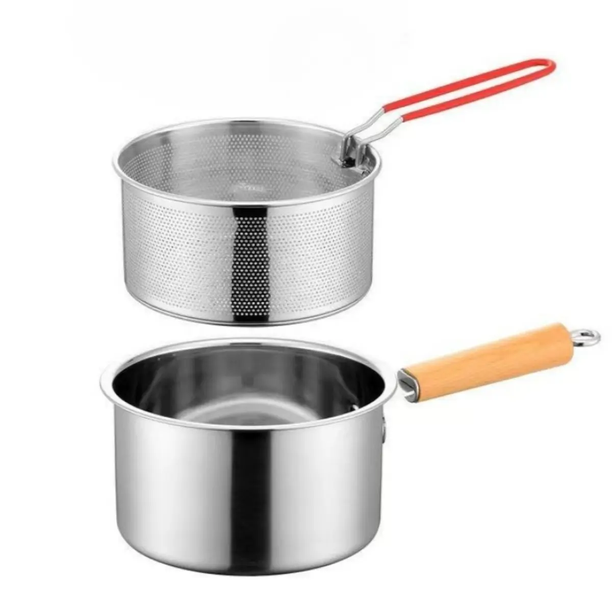 Thickened Deep Nonstick Milk Pan Wooden Handle Small Pot Energy Saving Easy to Clean Multi Purpose Saucepan Cookware for Gas Induction Hob Home Kitchen Cooking Frying Boiling Party Gift Supplies