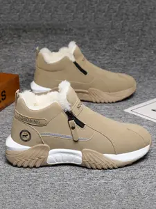 Unisex Winter Snow Boots, PU Leather, Thick Soft Durable PVC Sole, Lined Warm Comfort, Slip-On Design, Outdoor Activities