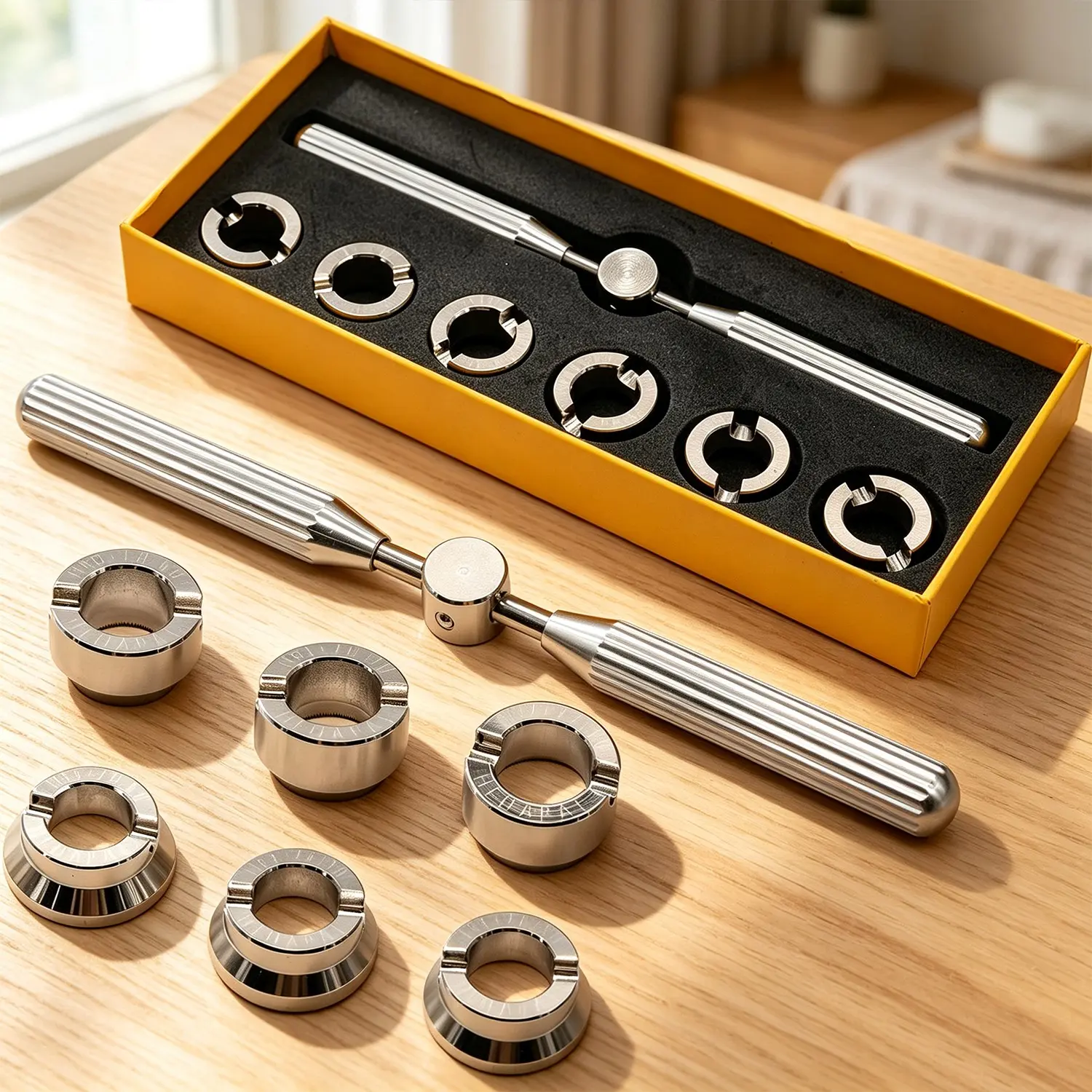 2 Sets Watch Case Opener Kit, Chrome Steel Material, High Torque Design, Ideal for Watchmakers and Enthusiasts
