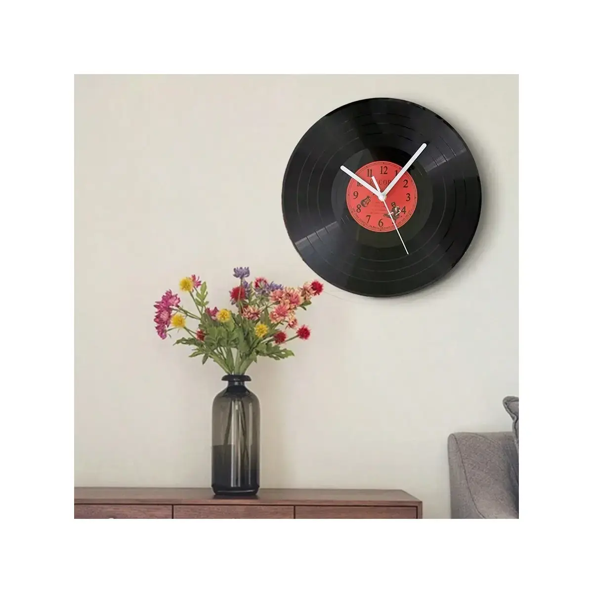 Simulation Vinyl Record Retro Creative Clock Luxury Wall Clock Cafe Bar Decoration Table Vinyl Record Mute Clock Sideboard Decorations Ornaments Art Desktop Painting High Sense Niche Living Room Painting. Gifts Birthday Graduation Room Deco