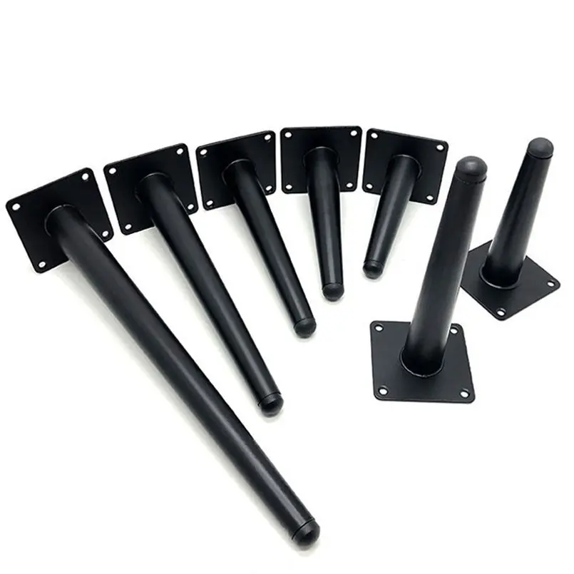 4 Piece Furniture Legs, DIY Metal Table Legs, 800kg Load Capacity, Round Cone Shape, for Sofa, Coffee Table, TV Stand, Cabinet