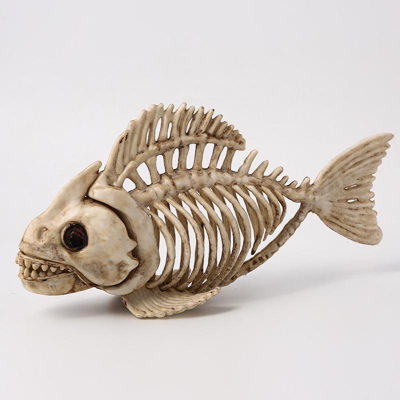 Piranha Plastic Skeleton Decoration, Creative Ornament of Simulated Animal Skeleton