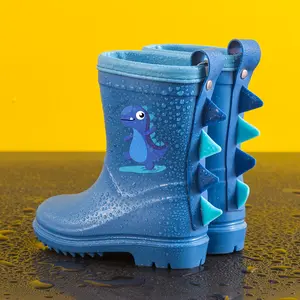 Children's rain boots for boys and girls, mid-calf baby toddler non-slip dinosaur rain boots for ages 1-8 years old