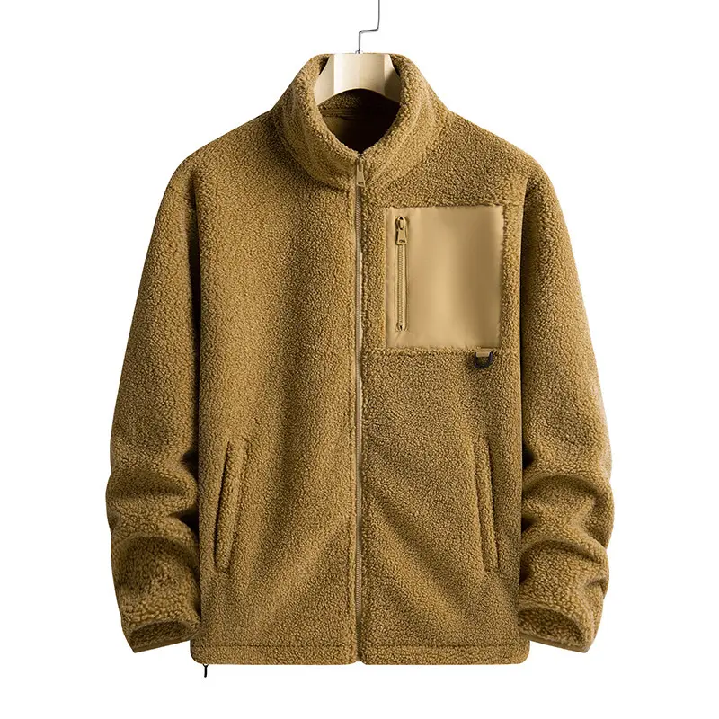 Unisex Plain Zipper Longsleeves Fleece Jacket - Regular Fit, Pocketed Casual Tops, Warm Soft Durable Fall Winter Outerwear for Men & Women, Ideal for Outdoor Activities & Daily Wear
