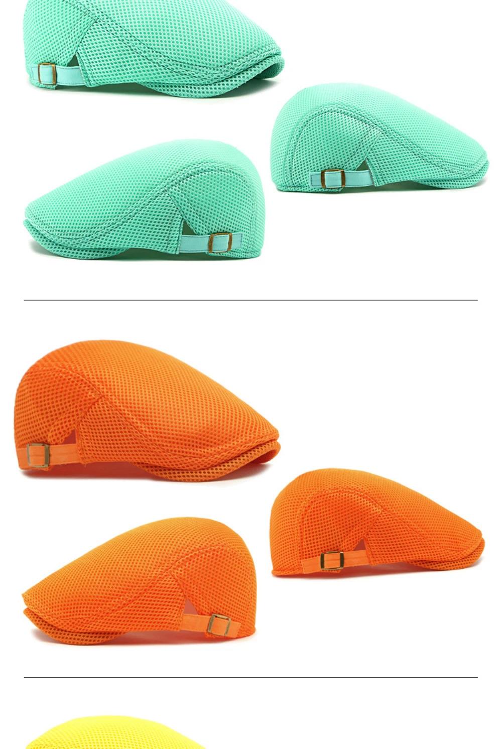 HT4775 Beret Cap Spring Summer Mesh Cap Breathable Sun Hat Women Artist Painter Beret Hat Male Female Ivy Flat Cap Mens Berets