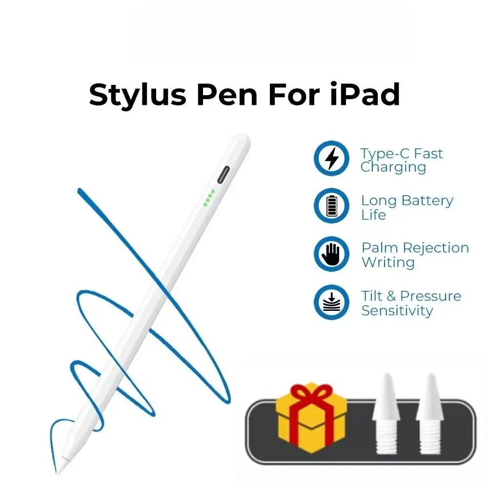 2026 Series Compatible Touch Pen, Stylus Touch, High Sensitivity, Anti-Mistouch, Fast Charging, Type-C Cable, 2 Replaceable Tips, 120mah Battery