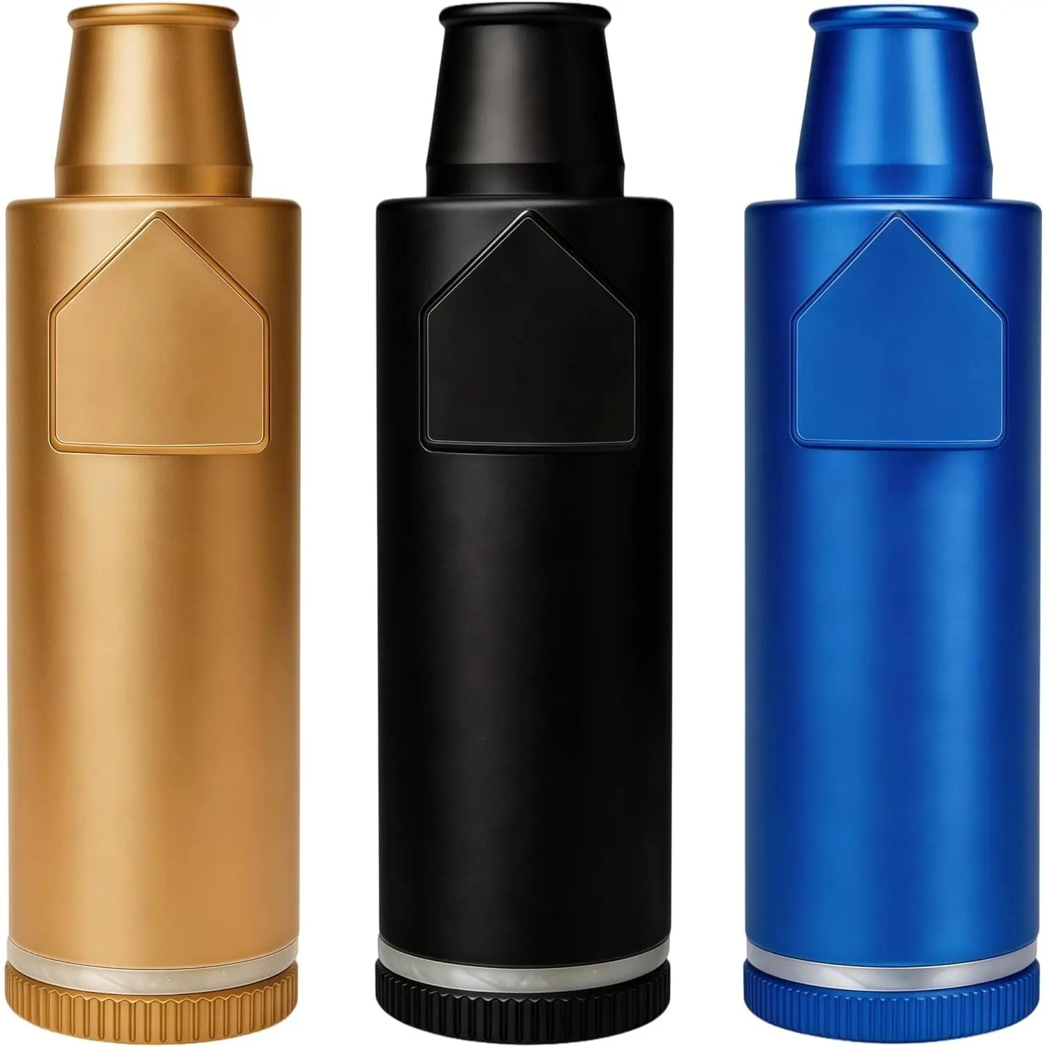 Metal Ieak-proof Bottle (3nd Generation Upgrade Version) (Black Blue Gold）Portable Pepper Shaker (3 pack)