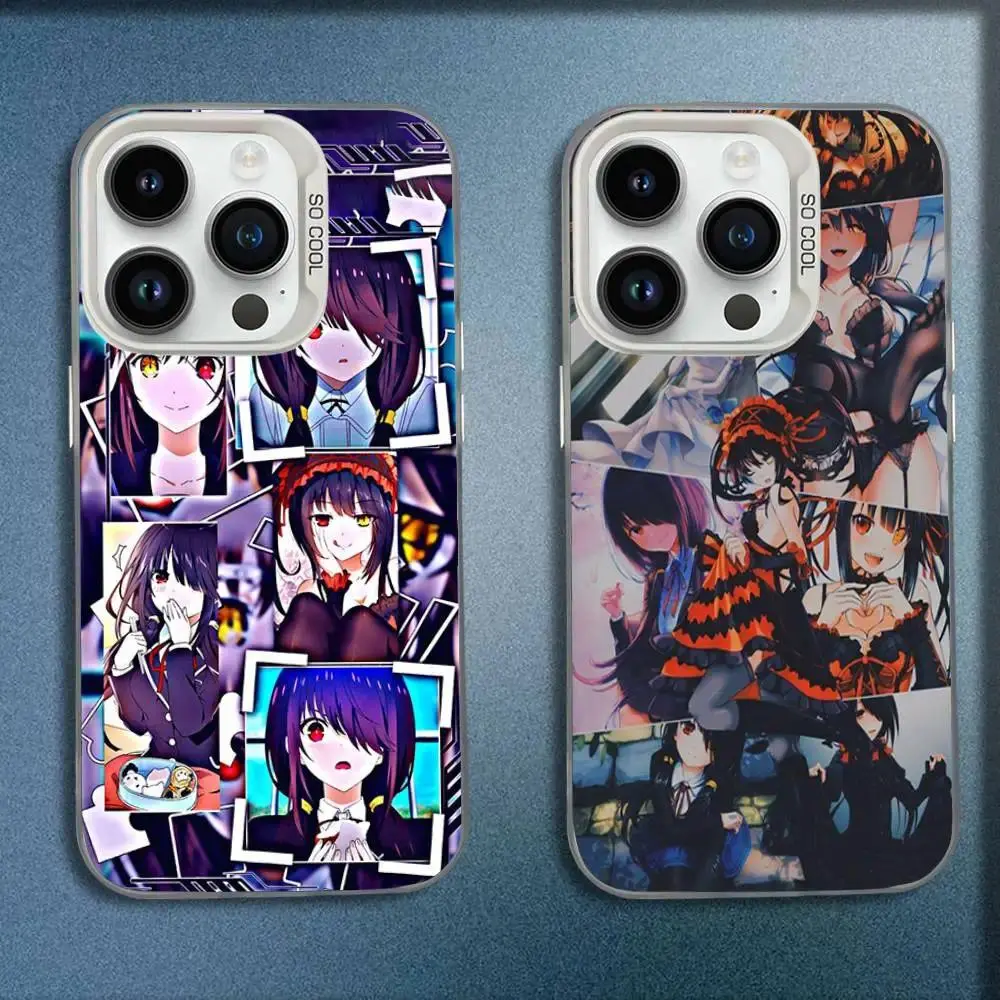 Date A Live Kurumi Tokisaki Concept Art Customized White Candy Matte Shockproof Casual Phone Case with Protection, Compatible with iPhone 11-17 Pro Max/Plus & Samsung Galaxy S23-S25 Anime Accessories