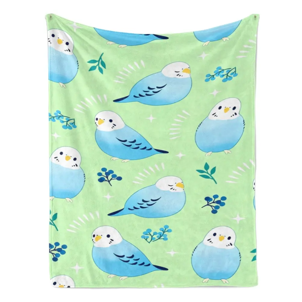 Parrot Adult Blanket Kids Blanket, Soft Flannel Air Conditioner Blanket Throw for Sofa Bed Couch, Tropical Bird Botanical Cozy Blanket for Bedroom Living Room Decor, Lightweight All Season Travel Camping Gift Blanket