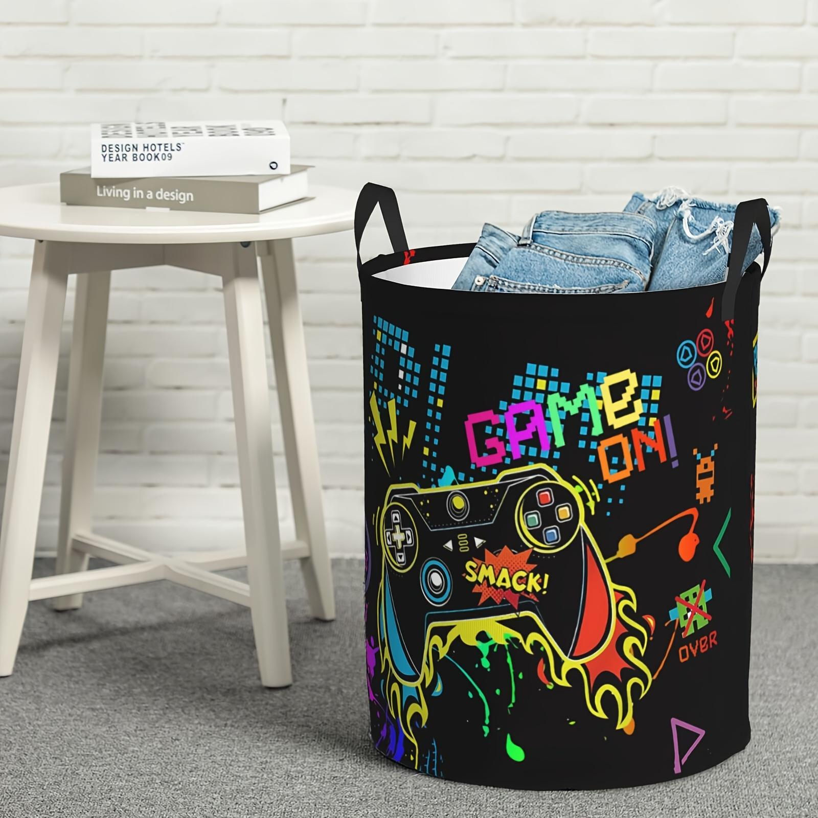 Foldable Game Controller Laundry Basket, Gamer Handheld Console Bedroom Laundry Hamper, Large Capacity Bathroom Storage Bag, University Dormitory Living Room Toy Organizer, Laundry Basket