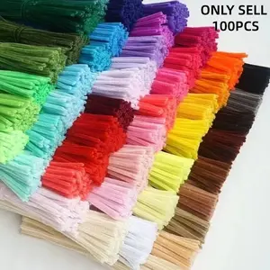 Fuzzy Wire DIY Craft Kit 100pcs, 7mm High Density Fuzzy Sticks, Pipe Cleaner with Complete Tools, Multi-Color Assortment, Creative Art Supplies