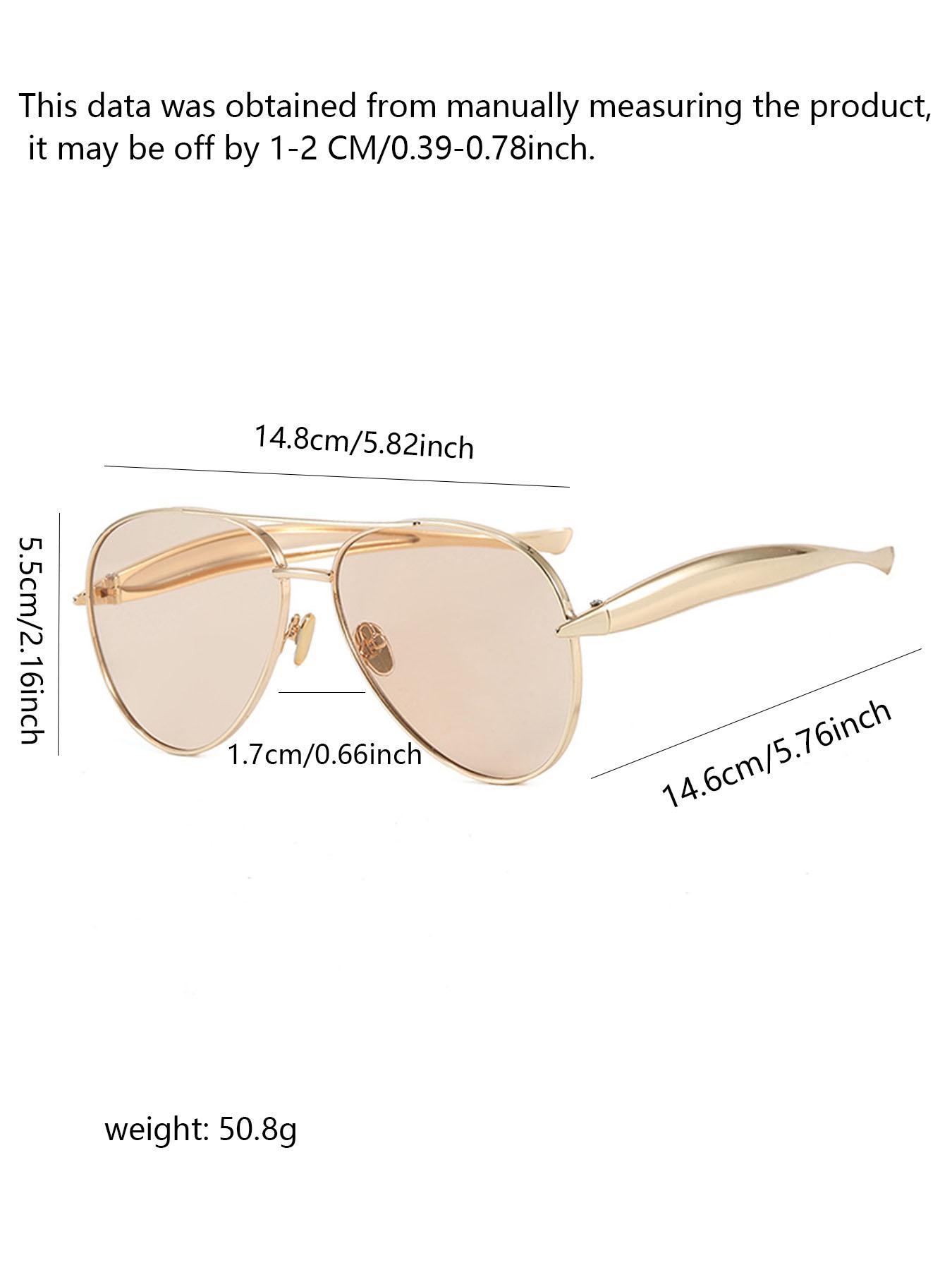 Retro Aviator Sunglasses, Trendy Street Style Glasses for Outdoor Sports, UV Protection Glasses for Beach Parties, Trendy Vintage Sunglasses