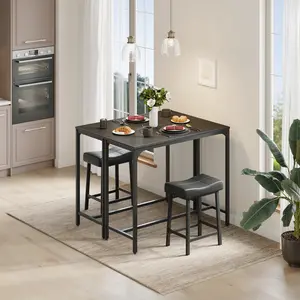 Bar Table, 42.5" Sturdy Metal Frame Rectangular Bar Table, Counter Bar Height Table with Metal Frame for Home Bar, Living Room, Kitchen, Narrow Spaces, Indoor use