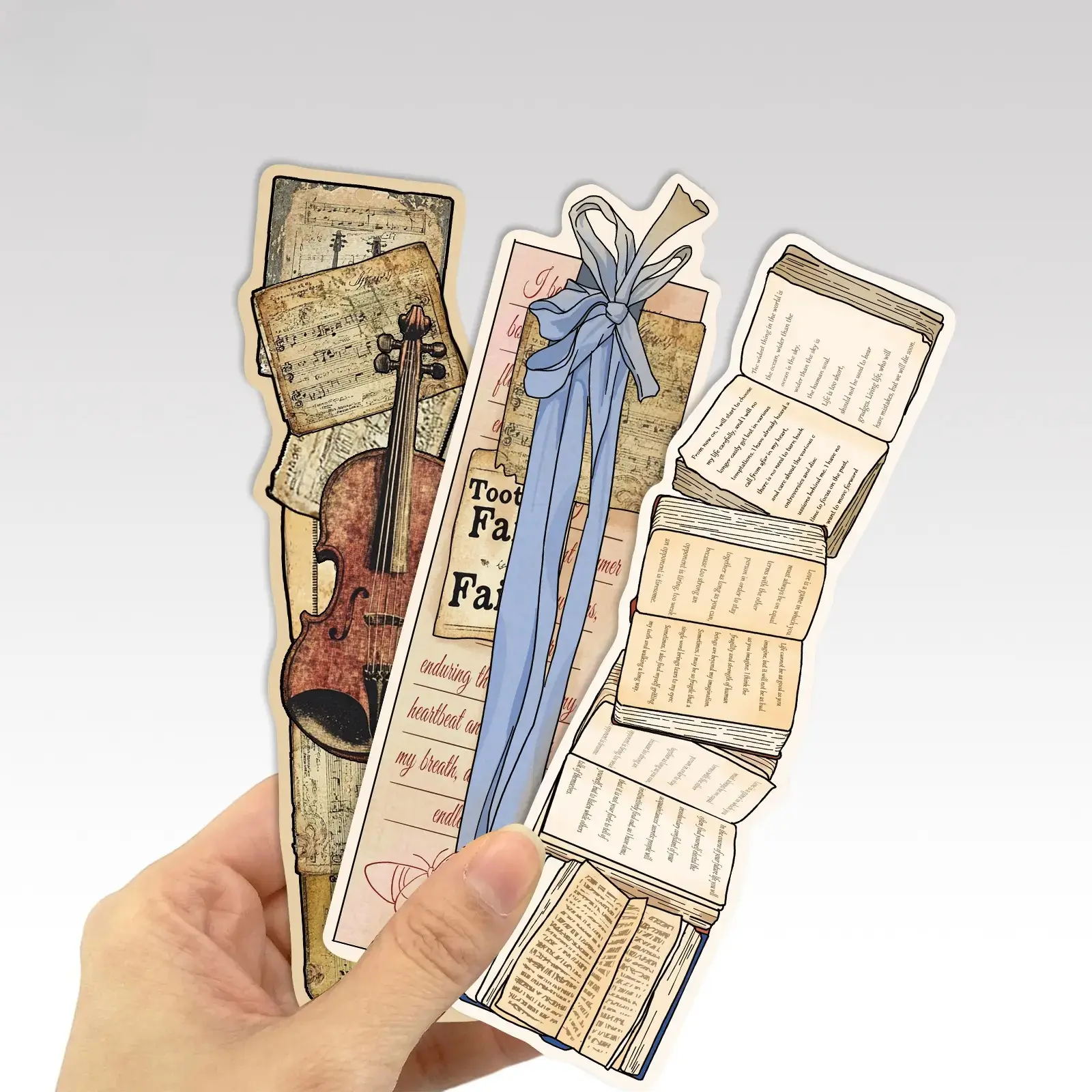 30Pcs Vintage Reading Themed Paper Bookmarks, Unique Shaped Retro Decorative Mark Cards, Thoughtful Small Gifts for Students, Book Lovers & Avid Readers