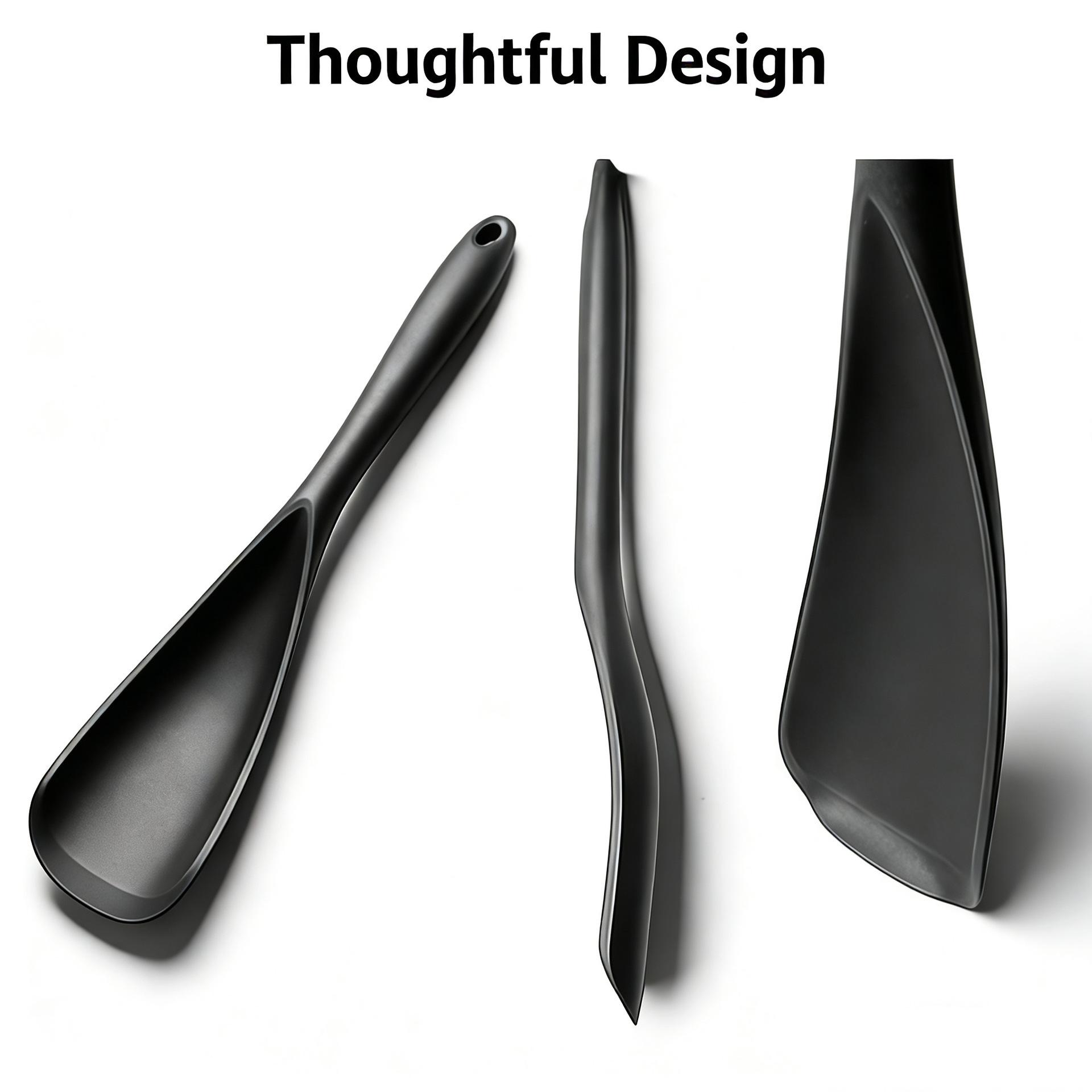 Food Grade Silicone Spatula Set, Heat Resistant Multi-Use Kitchen Utensils for Non-Stick Pans, Cooking, Salad, Sauce & Ice