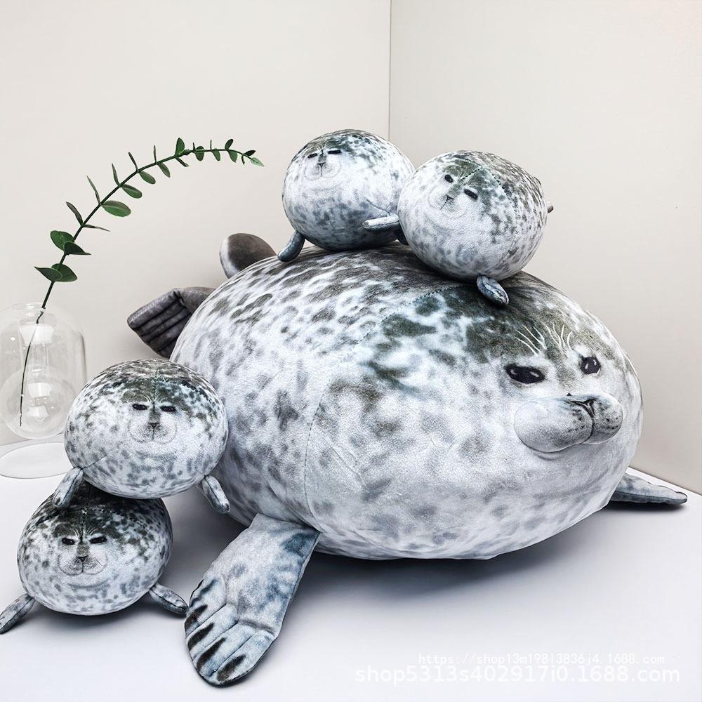 Hot-selling Japanese Osaka realistic seal plush pillow, cute seal doll series, mother and child pillow. Pocket Mini Girl weighted Anxiety Relief Stuffed with Lights Music Whale Shark Kawaii gorgeous name custom red find