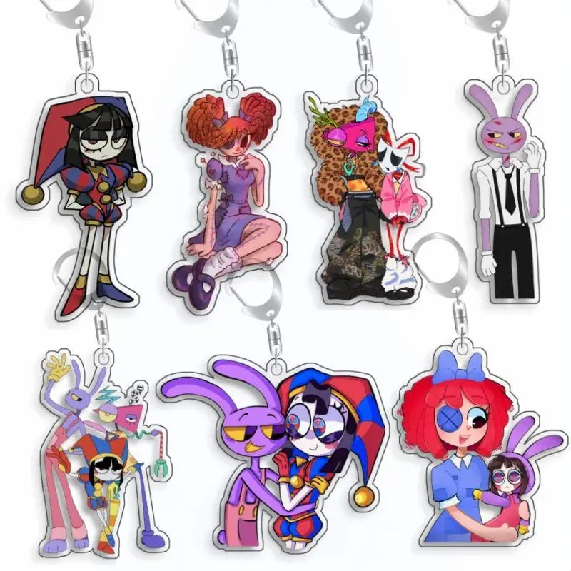 2026 new hot item For The Amazing Digital Circus Jax Pomni Ragatha Gangle Acrylic Selfmade Cute Cartoon Anime Keychain Pendant Toy Gifs 5cm