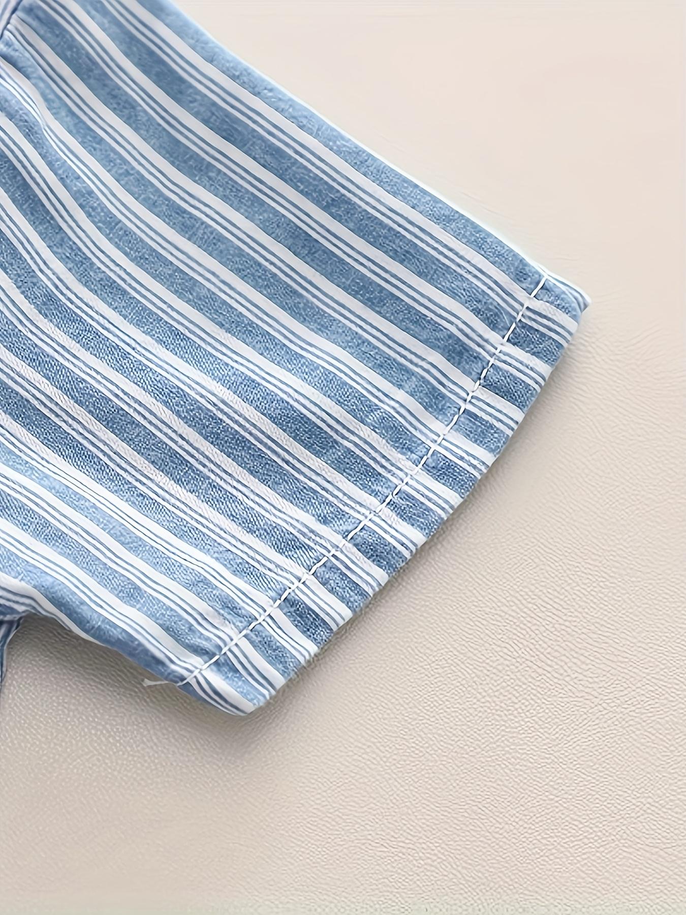 NewBoys' Casual Fashion 2pcs Set, New Summer Style Boys' Short-Sleeve Denim Outfit with Vertical Pockets and Bear Head Design, Perfect for Outdoor(Gift)11