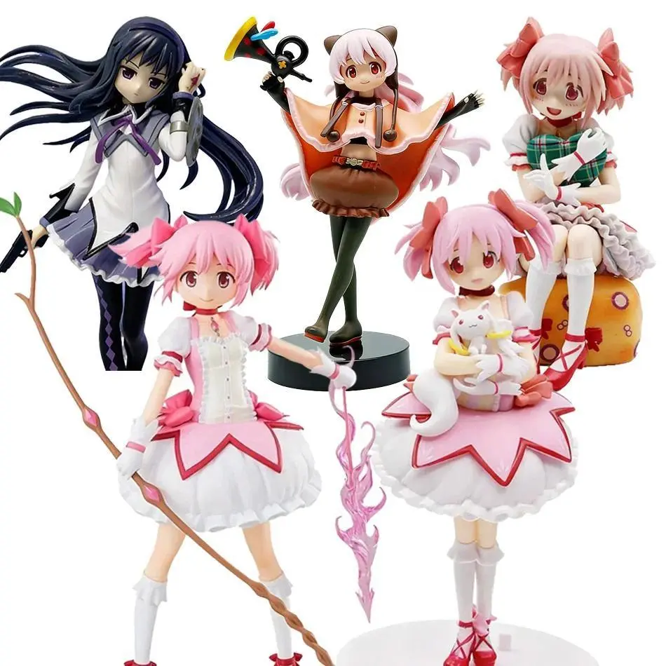 Cute Loli Puella Magi Madoka Magica Action Figure Kaname Madoka Akemi Homura Momoe Nagisa Collectible Model Decor Gift Toy
