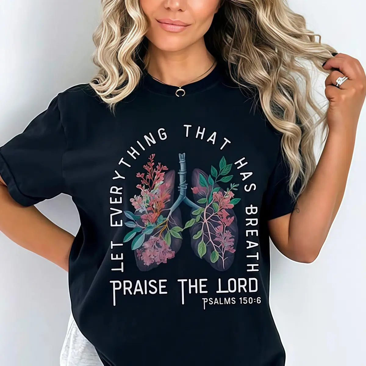 Women's Cotton Christian Short-Sleeve T-Shirt - Smooth Seamless Printed Fabric, Jesus Faith Bible Verse Religious Apparel for Church