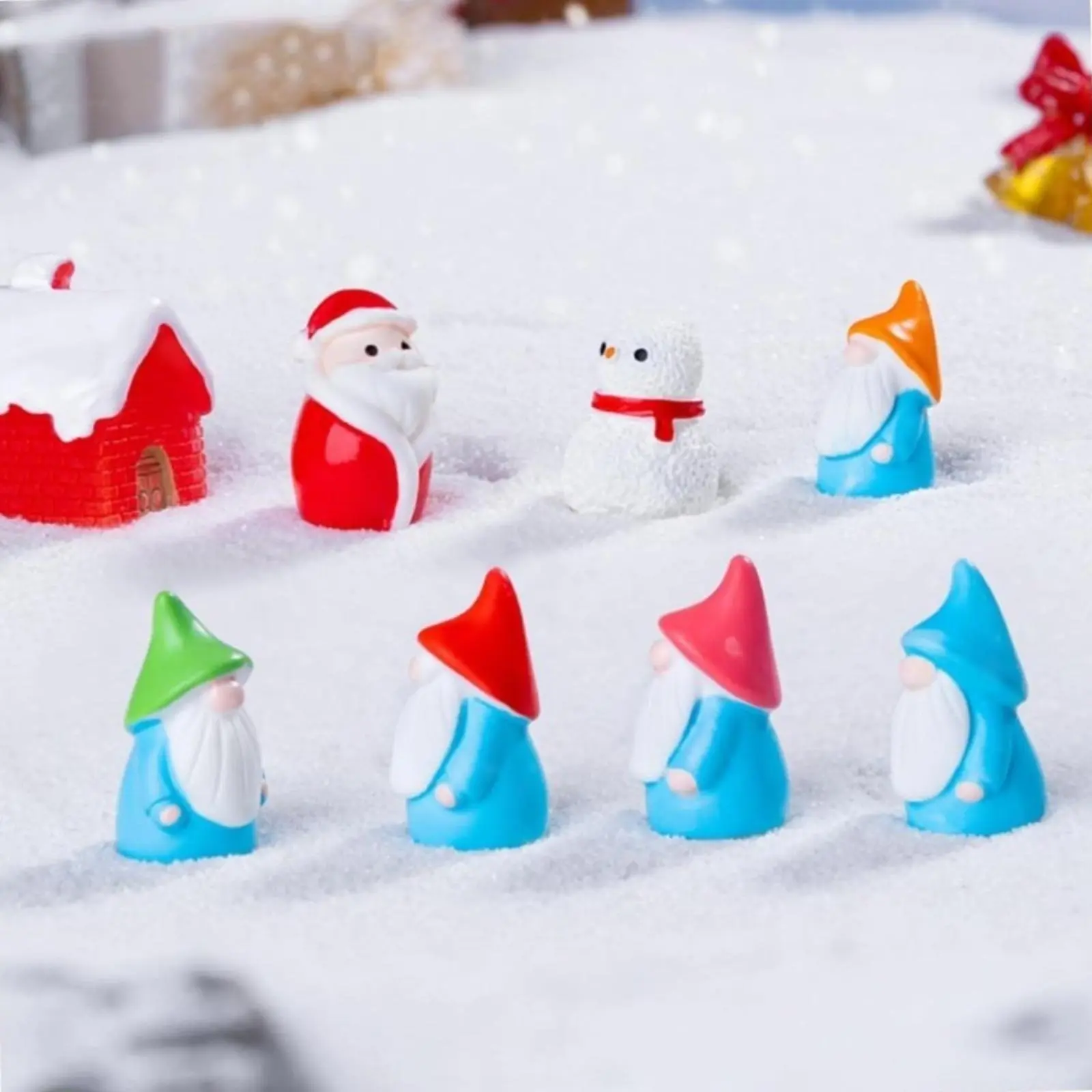 9 Pack Mini Resin Gnome Statues, Tiny Dwarf Figurines Ornaments, Lovely Tabletop Centerpiece Decorations, Ideal for Fairy Garden, Plant Pots, Bookshelf, Indoor Table and Household Landscape Decor