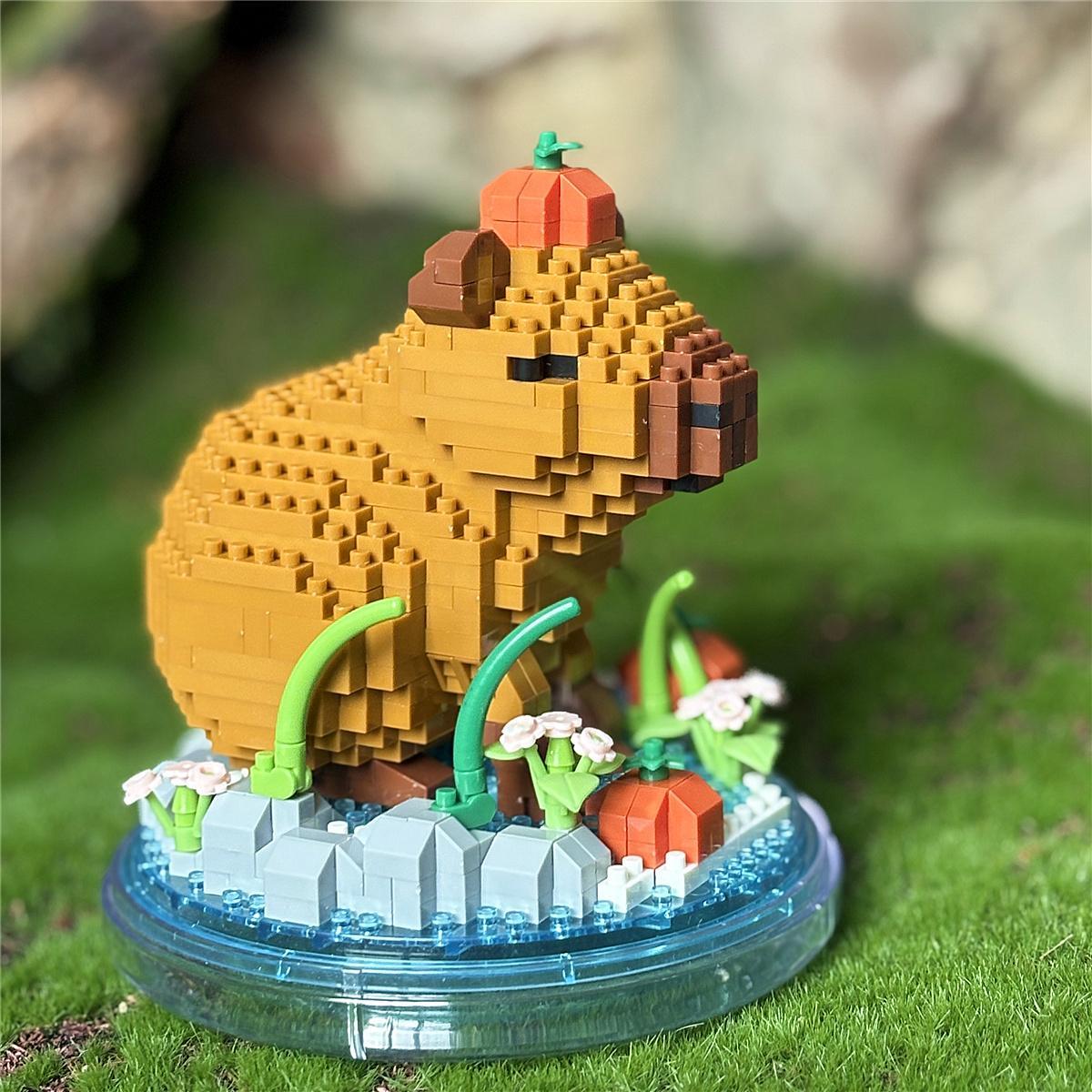 Capybara Building Block Toy Assembly Set, 3D Model Construction Decoration, Holiday Birthday Gift, Unisex Playset