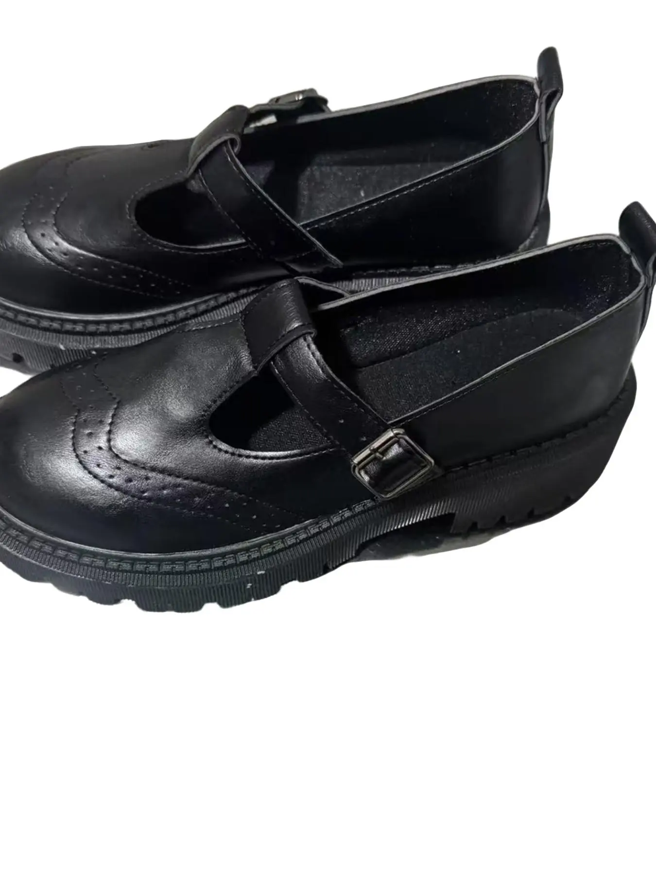 Vintage Round Toe Buckle Small Leather Shoes, Mary Jane Style, Adjustable Strap Design, Casual Daily Wear, Perfect for Shopping and Dates, Women's Footwear