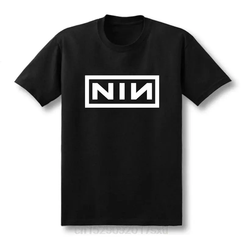 2026 summer Fashion Costume Polyester-cotton blend Slim Fit Casual Short Sleeve T Shirt Men Print Nine Inch Nails Rock Band T-shirts Size XS-XXL