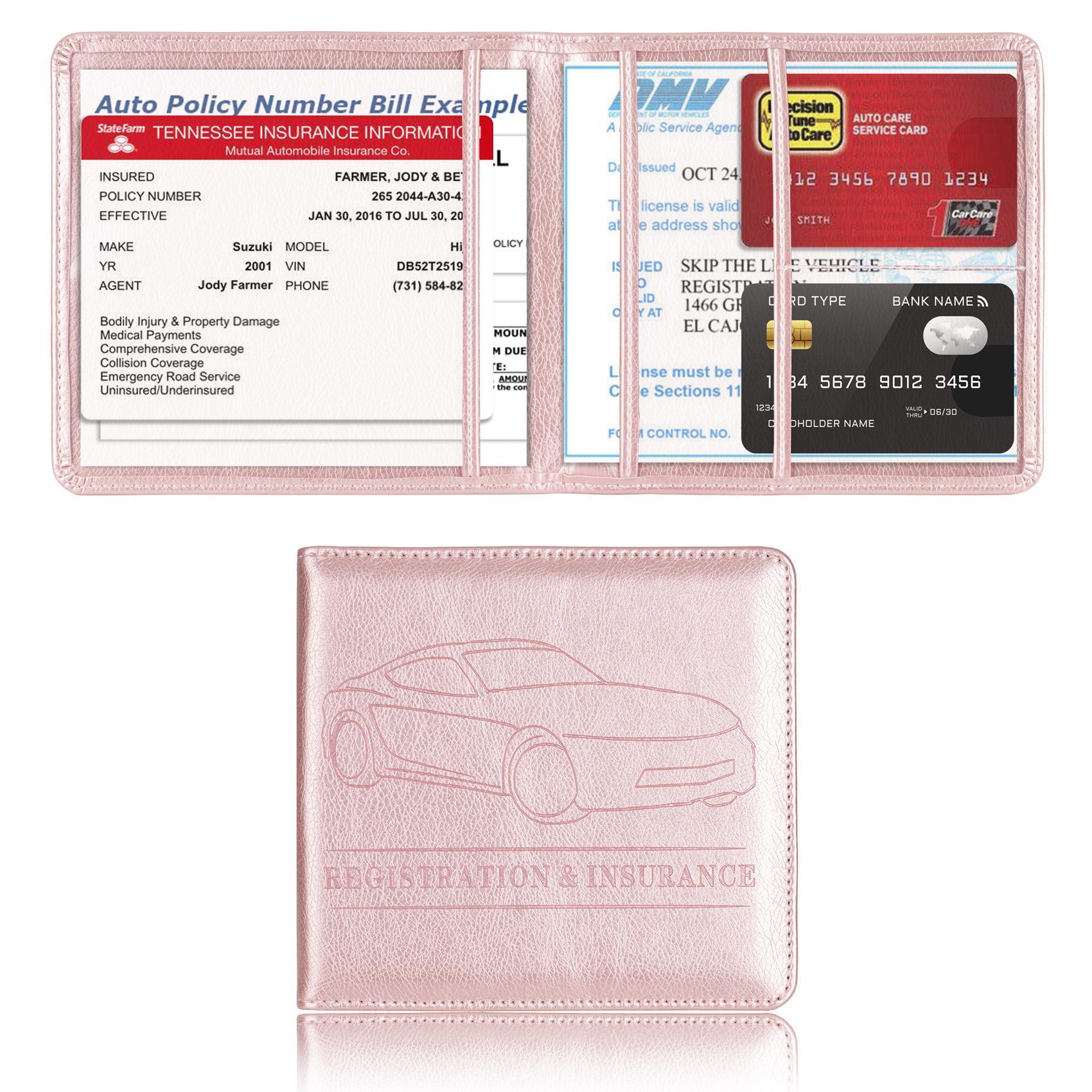 Car Registration & Insurance Holder, 1 Count Solid Color Durable Car Insurance Profile File Sleeve Holder, Driver's License Sleeve, Card Organizer, Car Interior Accessories
