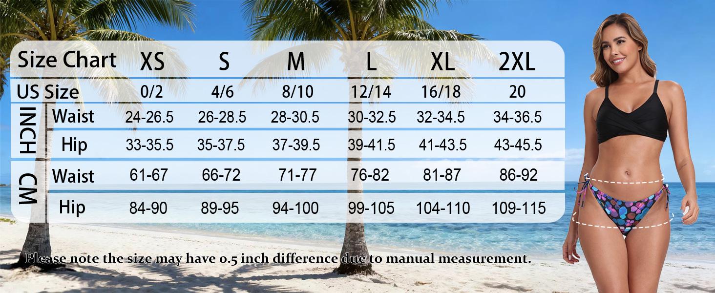 Women's Low Rise Tie String Bikini Swim Bottoms Sexy Cheeky Brazilian Swimsuit Bottoms